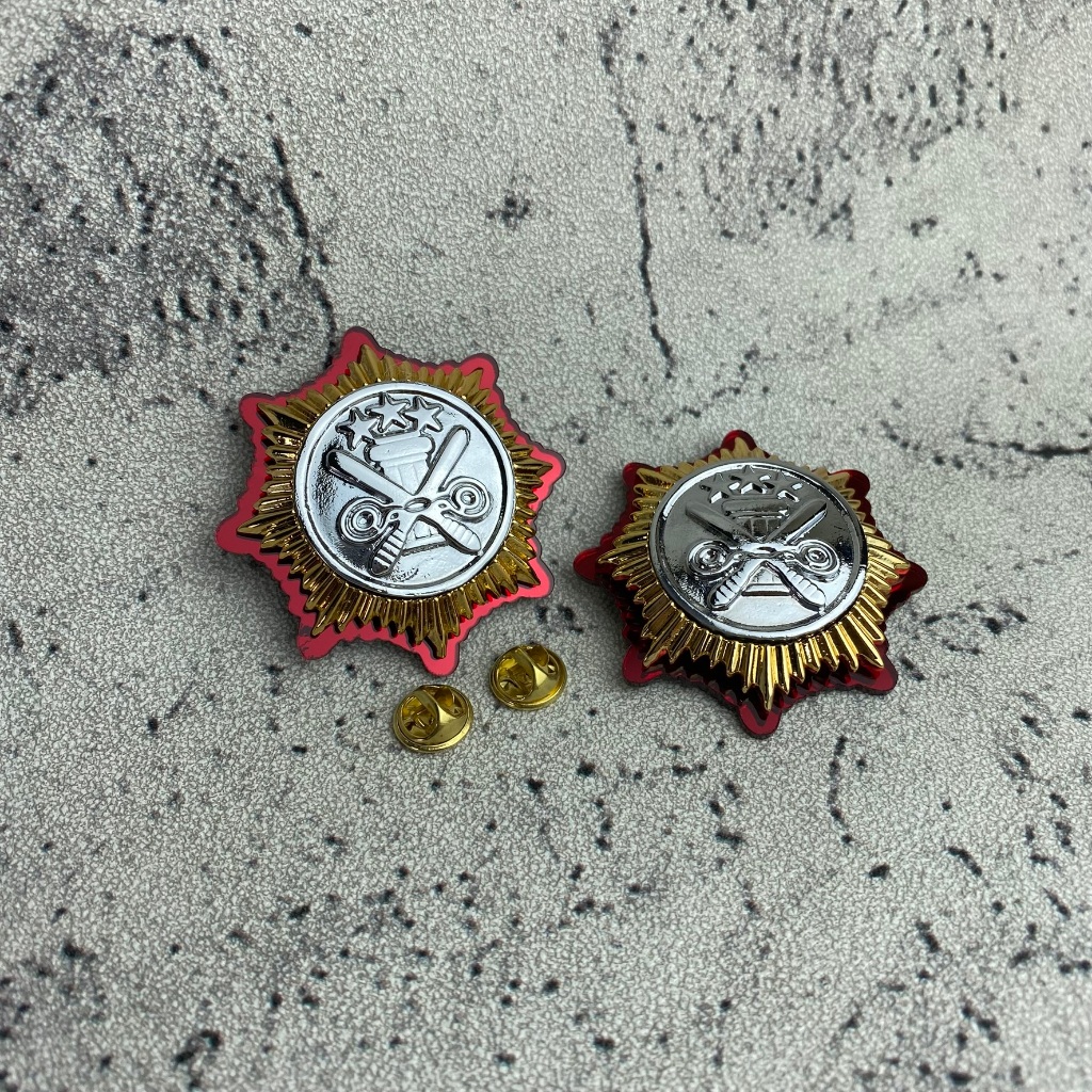 Pin Brevet Roda SABHARA POLRI Premium Kuningan Tebal Halus Lencana Atribut SABHARA POLRI POLISI