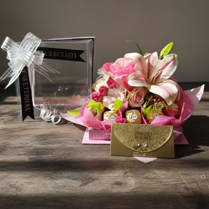 Ferrero Rocher Casablanca Rose Flower Coklat Box Premium Cokelat