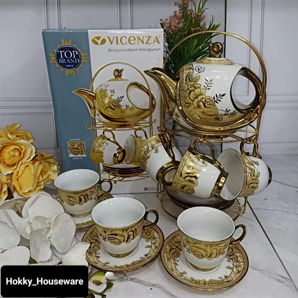 Teko Teh/Kopi Set Cangkir Keramik Vicenza C-78 & CR-90