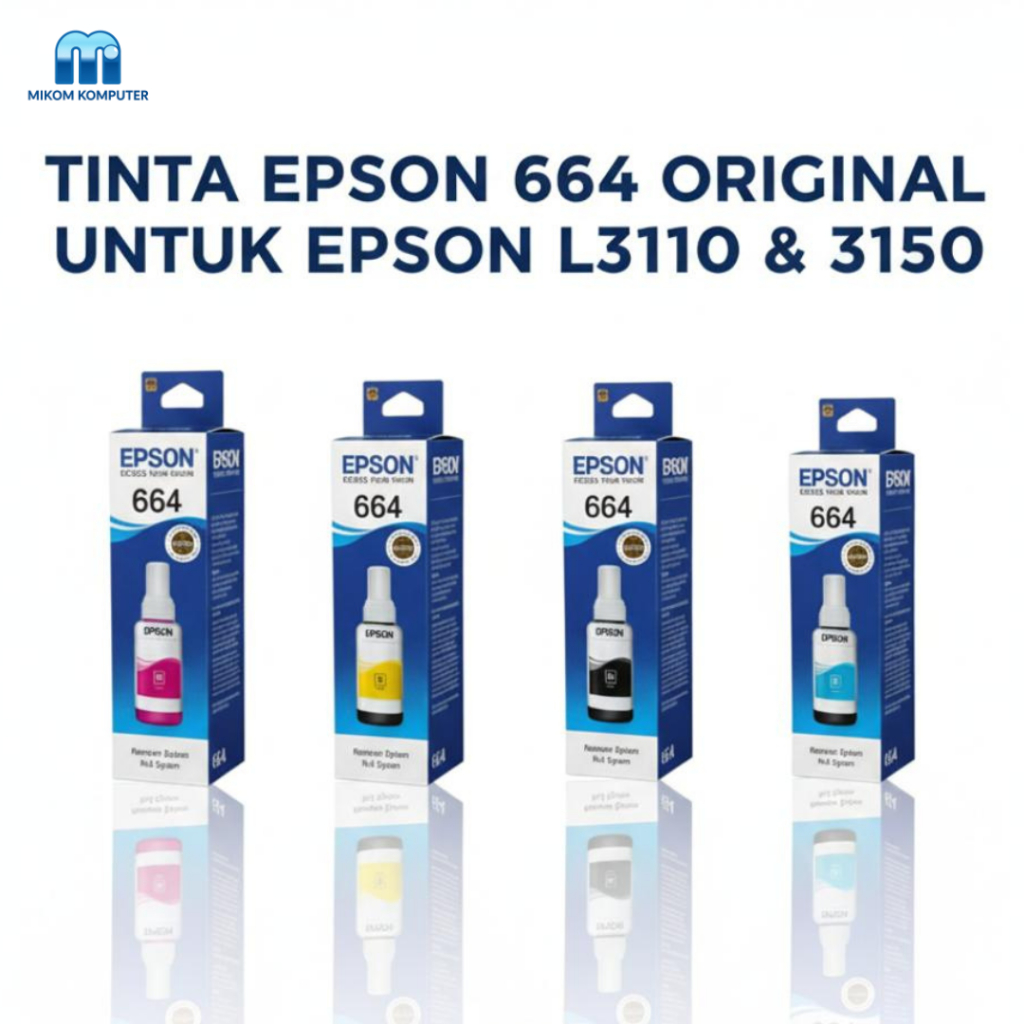 Tinta Epson 664 Original – Black / Cyan / Magenta / Yellow – Untuk Epson L3110 & L3150