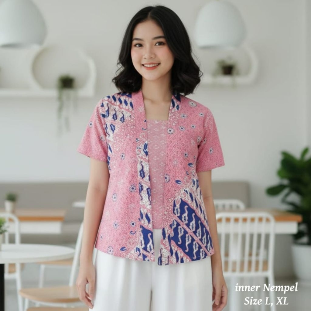 BATIK WANITA LENGAN PENDEK || BATIK REMAJA BATIK SEKOLAH || BLOUSE BATIK  PENDEK