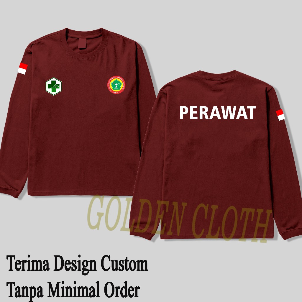 Kaos PERAWAT PPNI PUSKESMAS Logo custom Baju perawat lengan Panjang