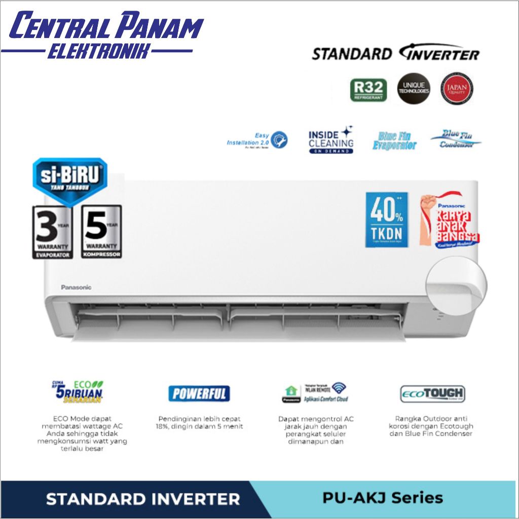 PANASONIC AC Standard Inverter 1PK CS/CU-PU9AKJ Central Panam Elektronik