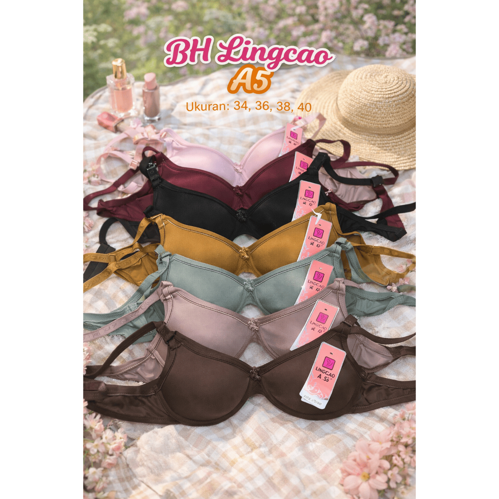 Bh Lingcao Original | BH Kait 2 | Bh Tanpa Kawat Lingcao A5 | Bra Wanita Lingcao Murah | Best seller