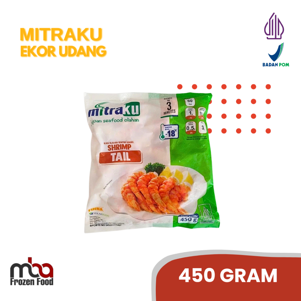 MITRAKU Ekor Udang 450 Gram  /Siomay /Ikan /Nugget /Dimsum /Frozenfood /Makananringan /Camilan /Olah