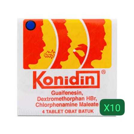KONIDIDIN 10 STRIP @ 4 TABLET - Obat batuk mengatasi flu alergi pilek tenggorokan