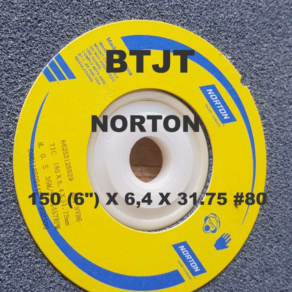 NORTON BATU ASAH GRENDA GERINDA SERONG GERGAJI SELENDANG ABU ABU 6 INCH X 1/4" NORTON
