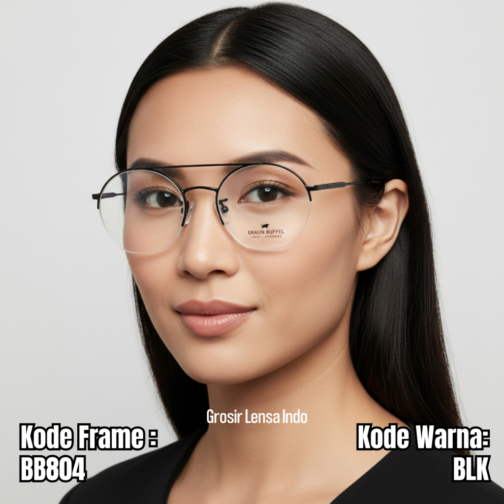 Frame kacamata Braun Buffel Original Half frame Model Aviator