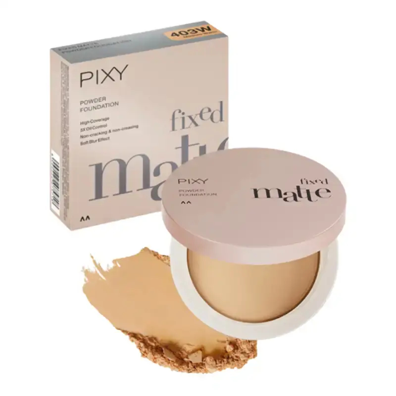 PIXY Fixed Matte Powder Foundation | Bedak Padat Matte Full Coverage Tahan Lama