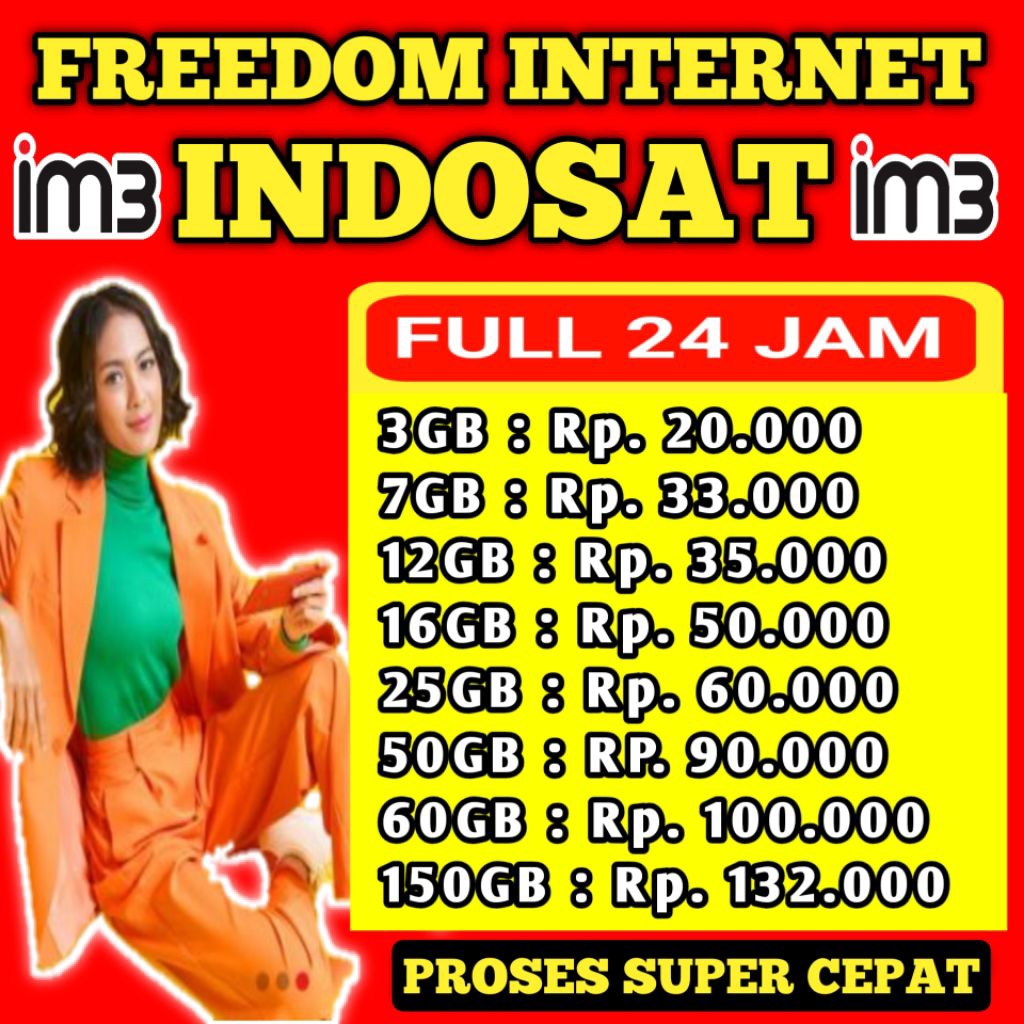 Promo Paket Data Indosat fredoom internet Full 24 jam - KUOTA INDOSAT 150GB FULL