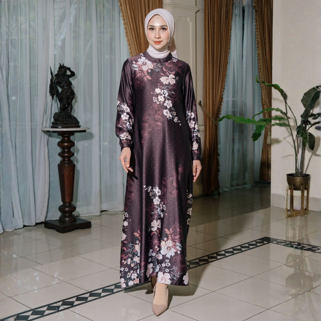 Adyatma Wanita Alyssa Burgundy Gamis Dress