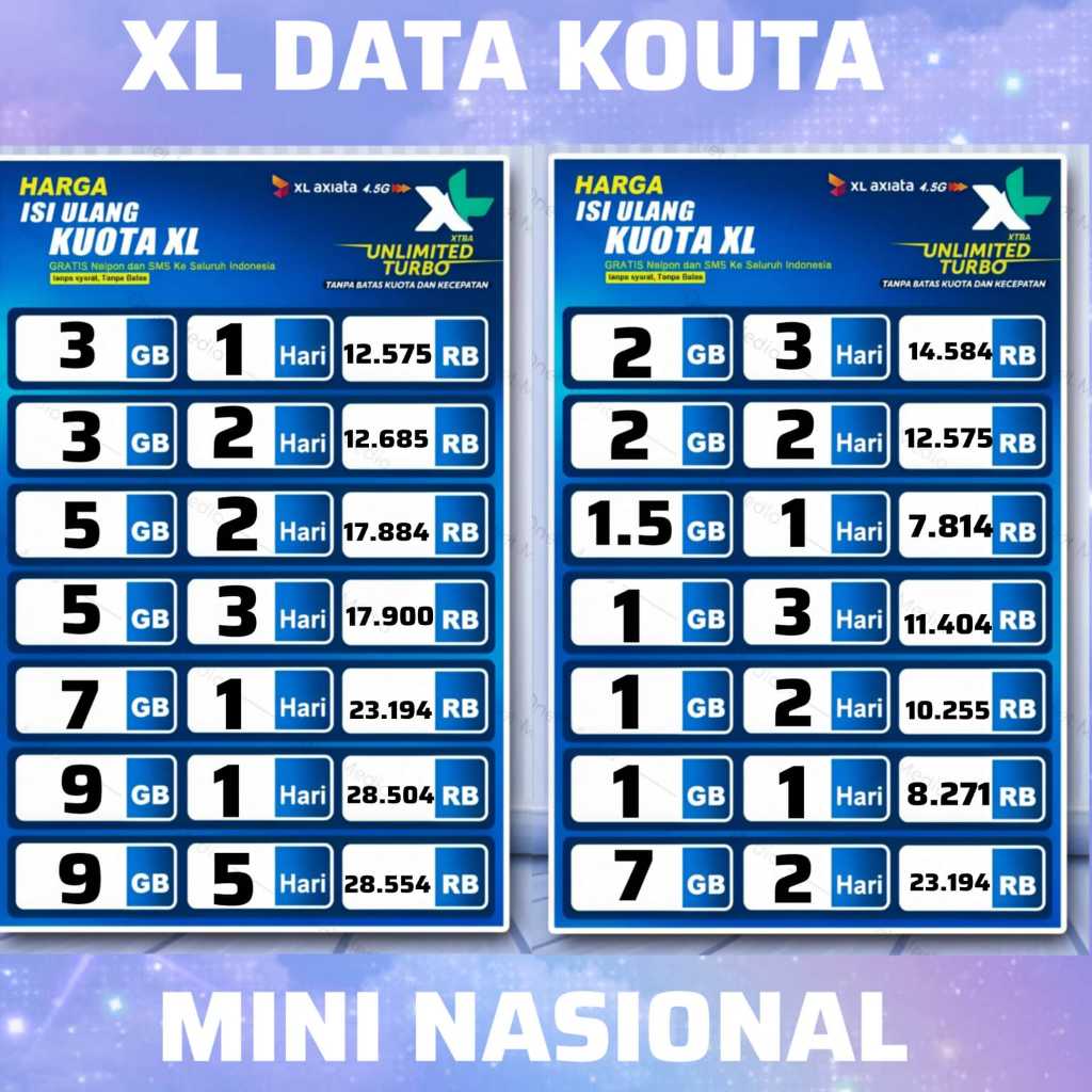 KOUTA DATA XL MINI NASIONAL