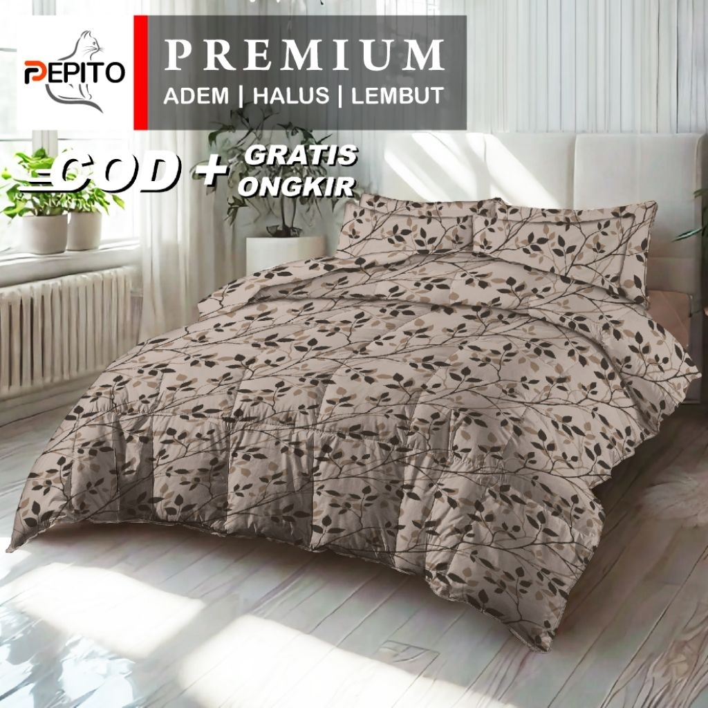 Bedcover Set Katun Tinggi 30 cm - 140x200 / 160x200 / 180x200 / 200x200 - Pepito