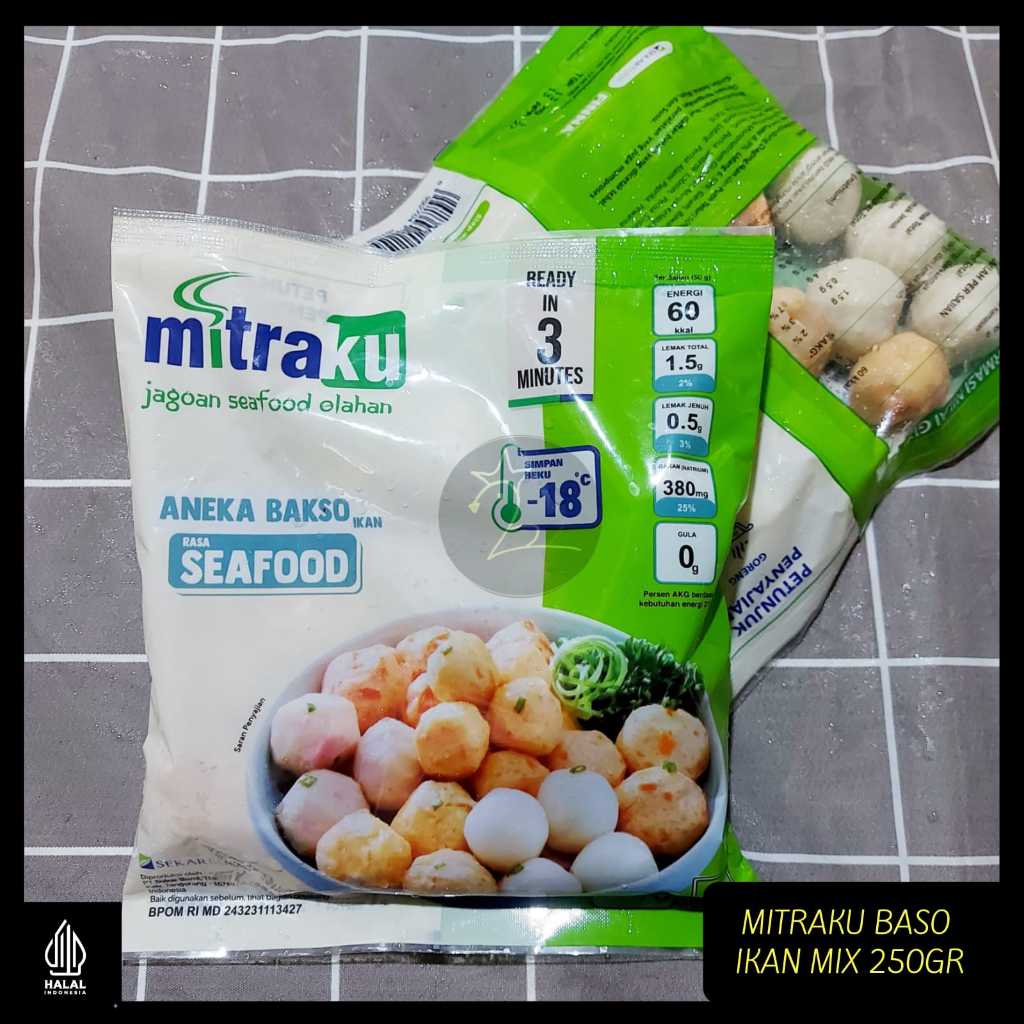 MITRAKU Aneka Bakso Ikan Beku Seafood Mix Bakso Lobster Salmon Udang 250gr