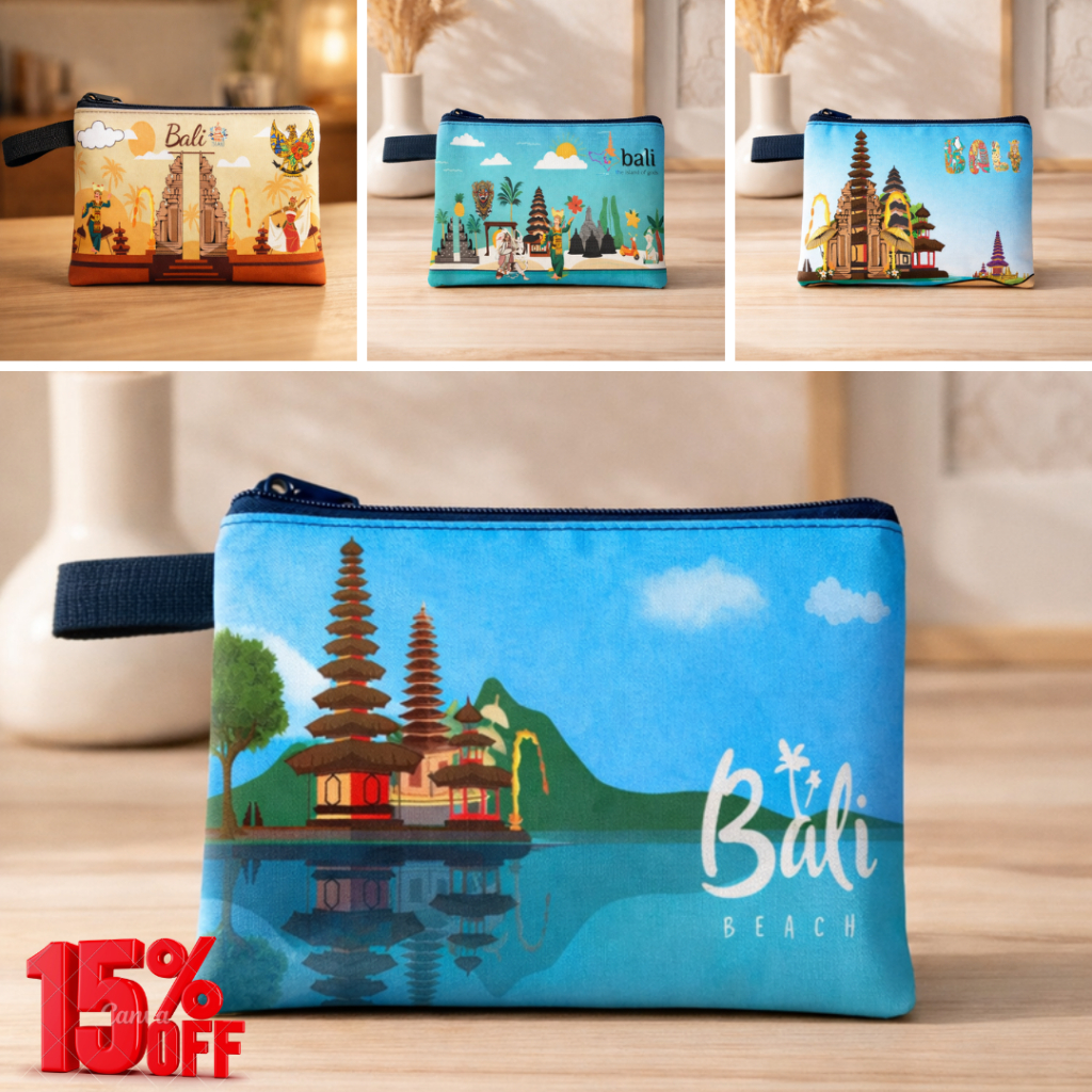 [PROMO] Pouch Dompet Wanita Hari Nyepi Bali | Pouch Koin Mini Dompet Kanvas Oleh Oleh Hari Nyepi Bal