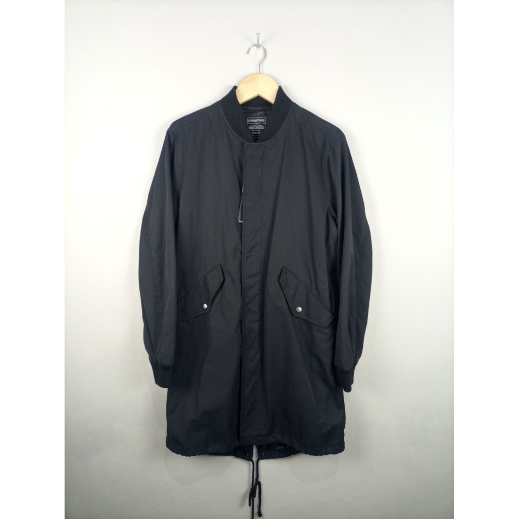 Jaket Giordano Bomber Long Parka BNWT Original_Hitam_Size M Fit L