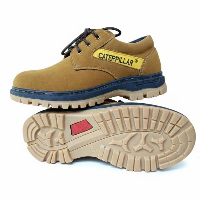 Sepatu Safety Caterpillar Ujung Besi Sol Tembus Full Jahitan