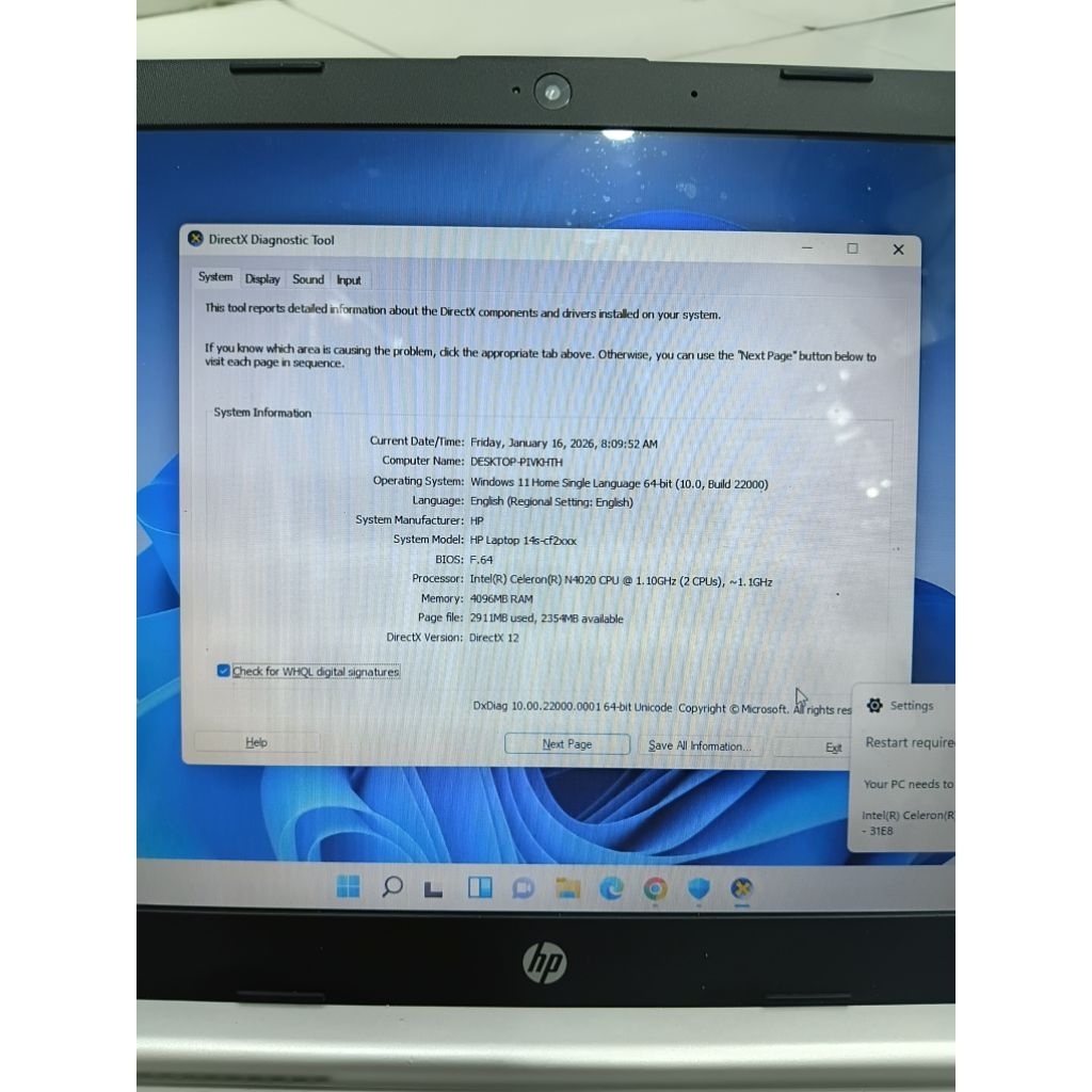 Laptop HP 14s-cf2xxx siap pakai
