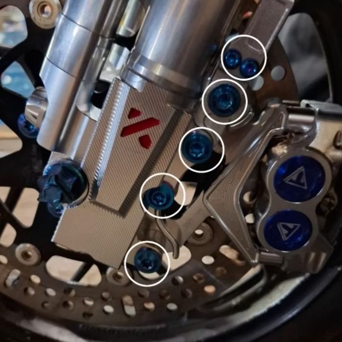 Baut titanium Breket kaliper depan KTC isi 6pcs