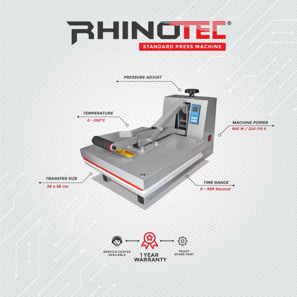 mesin Press baju rhinotech
