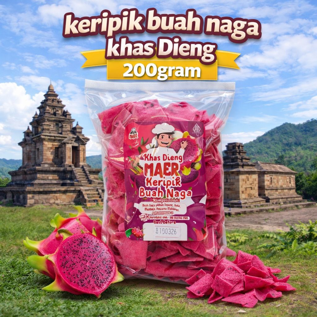 keripik buah naga 200gram buah naga kering dried dragon fruit