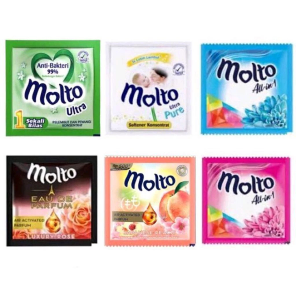 (104 SACHET) MOLTO 500 10 RENCENG / 104 SACHET MOLTO 500 PEWANGI DAN PELEMBUT PAKAIAN