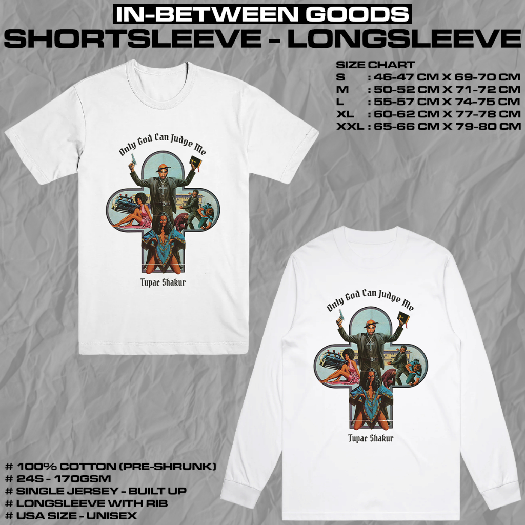 TUPAC - ONLY GOD CAN JUDGE ME | T-SHIRT | LONGSLEEVE | MUSIC MERCH