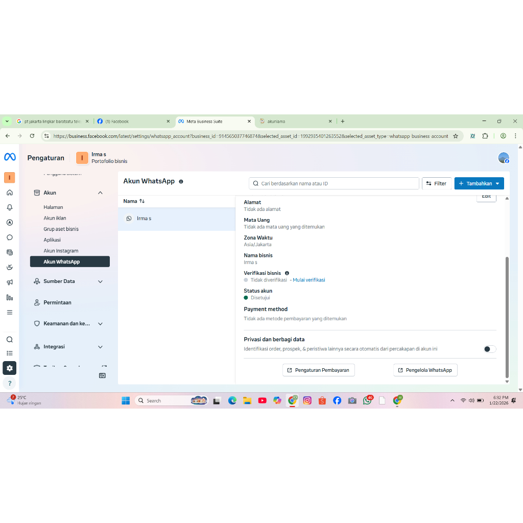 BM Ijo Disetujui Verif Wa Meta Facebook Tua Bm hijau disetujui siap pakai