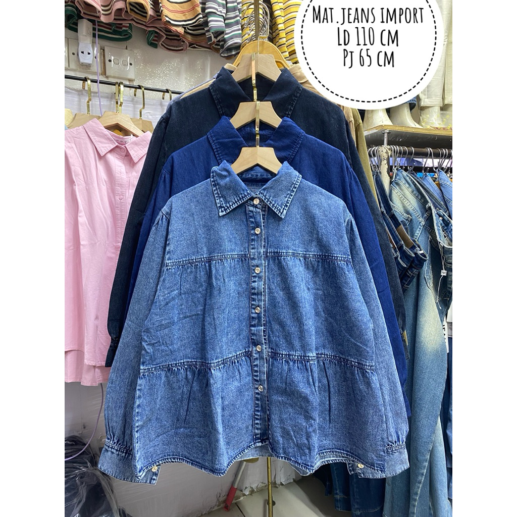 kemeja jeans import wanita