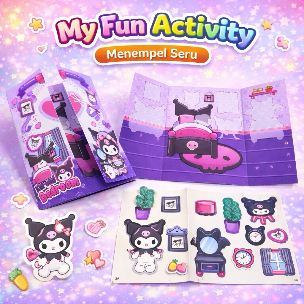 Activity Sticker Labubu House Grosir | Souvenir Ultah & Hampers Anak
