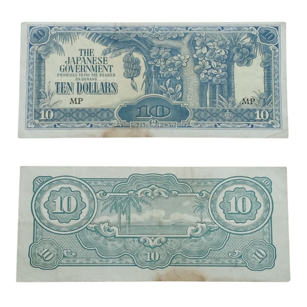 Uang The Japanese Goverment 10 Dollars (uang pendudukan Jepang di Malaya)