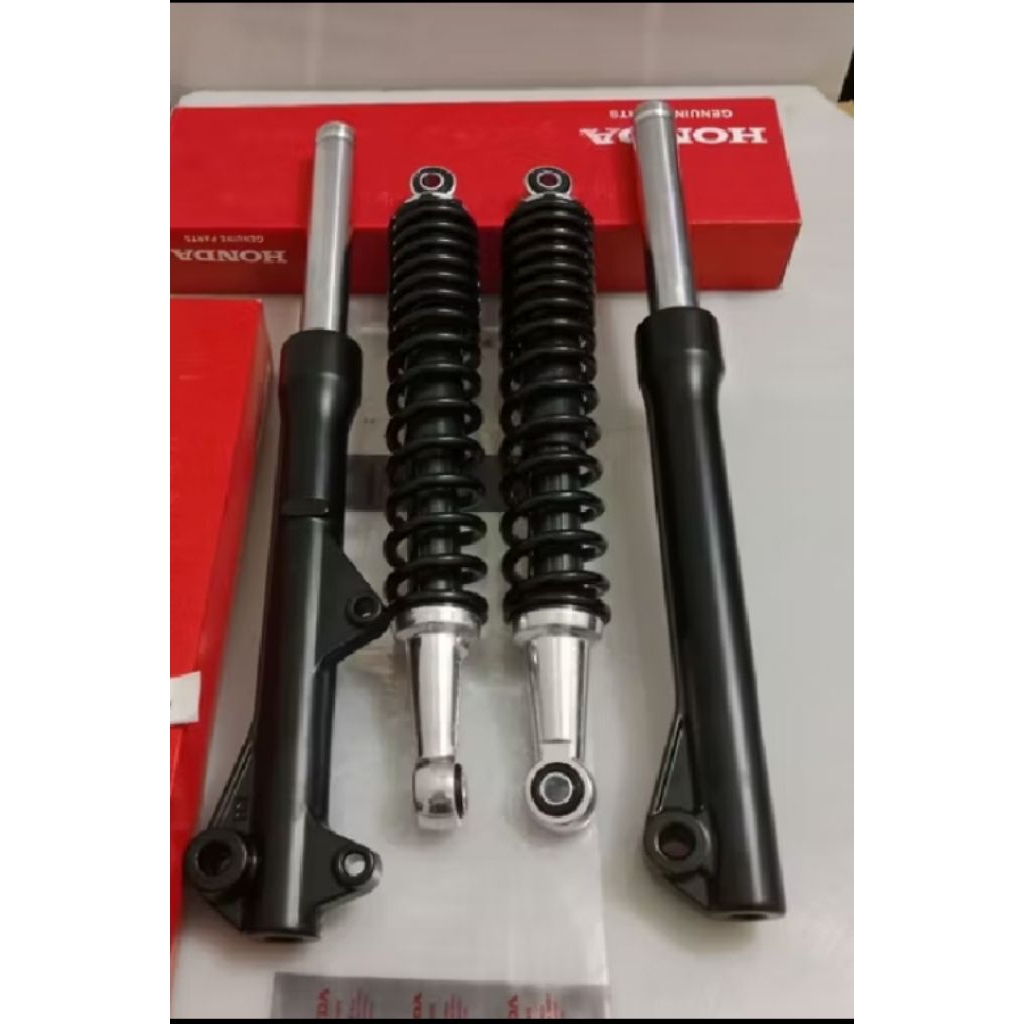 Shock Tabung Depan+ Shcokbreaker Belakang Item Honda Revo Absolute Revo Fit Revo Fi Injeksi ORI (KWB