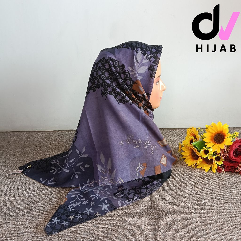3Pcs Azara Black Edition/ Azara motif/ segiempat motif kekinian Hitam  Voal Lembut/Voal Motif Cantik