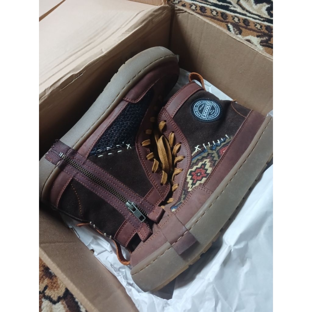 Sepatu Boots Exodos57 Original Etnik Leather Size 42 Mulus - Bonus Skateboard
