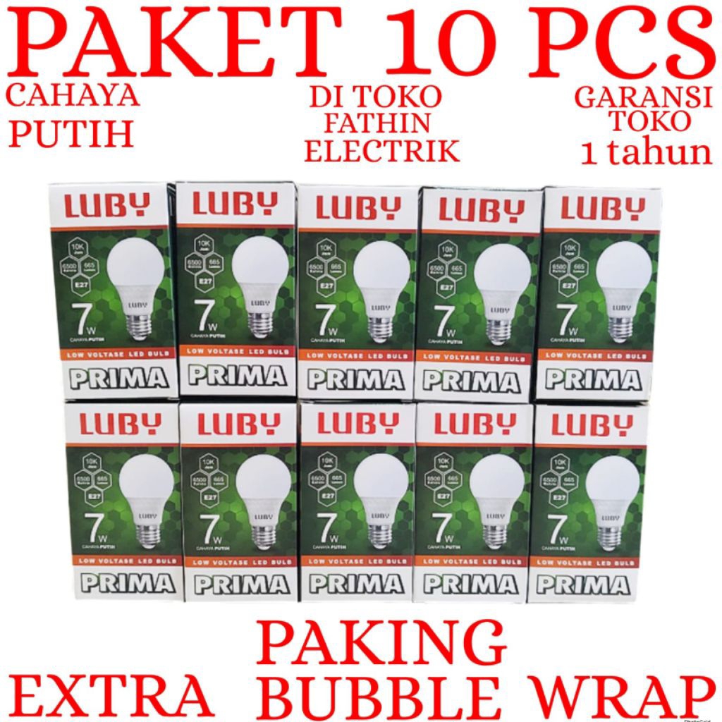 BOHLAM LED LUBY / LAMPU LED LUBY PRIMA PAKET 10 PCS 7W