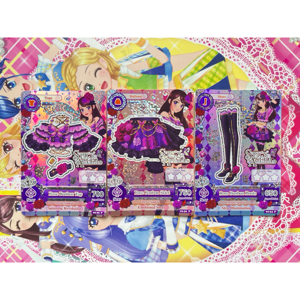 BOOKED Kartu Aikatsu Premium Rose Bonbon Rose Bon Bon Coord Ran Shibuki Spicy Ageha Seri 2 Original 