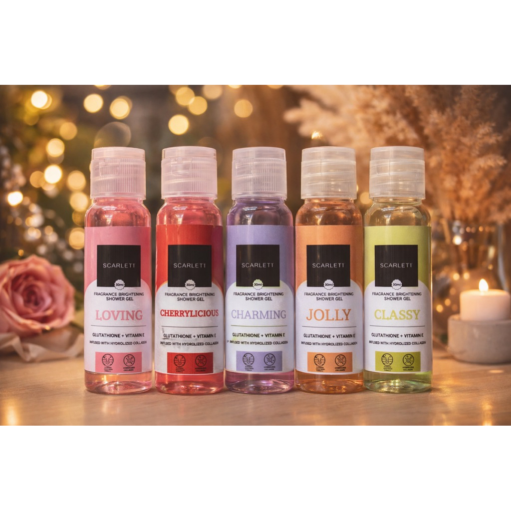 Scarlett Shower Gel 30ml Repack 100% Original | Sabun Mandi Mencerahkan kulit
