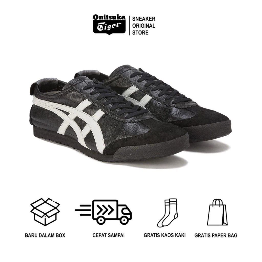 Sepatu Sneakers Onitsuka Tiger Japan Black White /Sepatu Pria /Sepatu Wanita