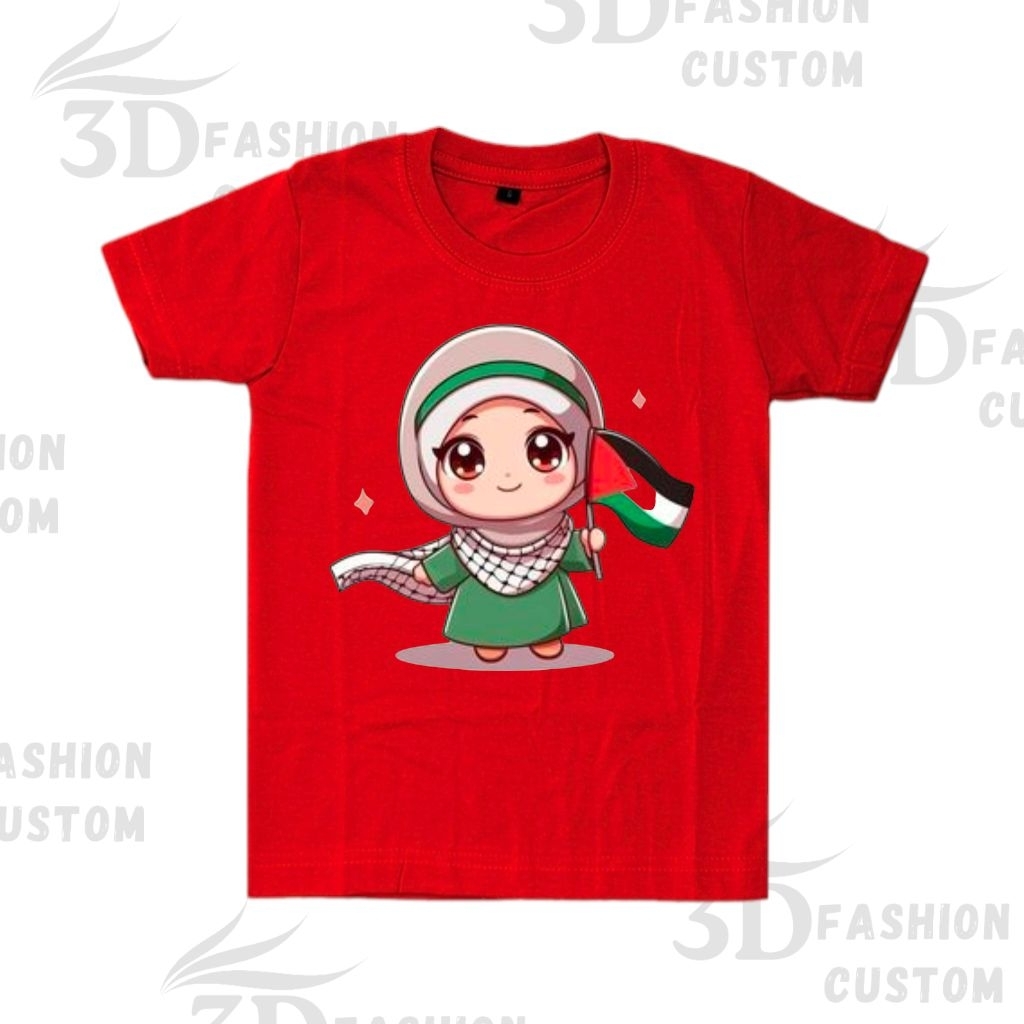 Kaos anak tema Palestina unisex, kaos anak Palestina, kaos anak islami, kaos dakwah