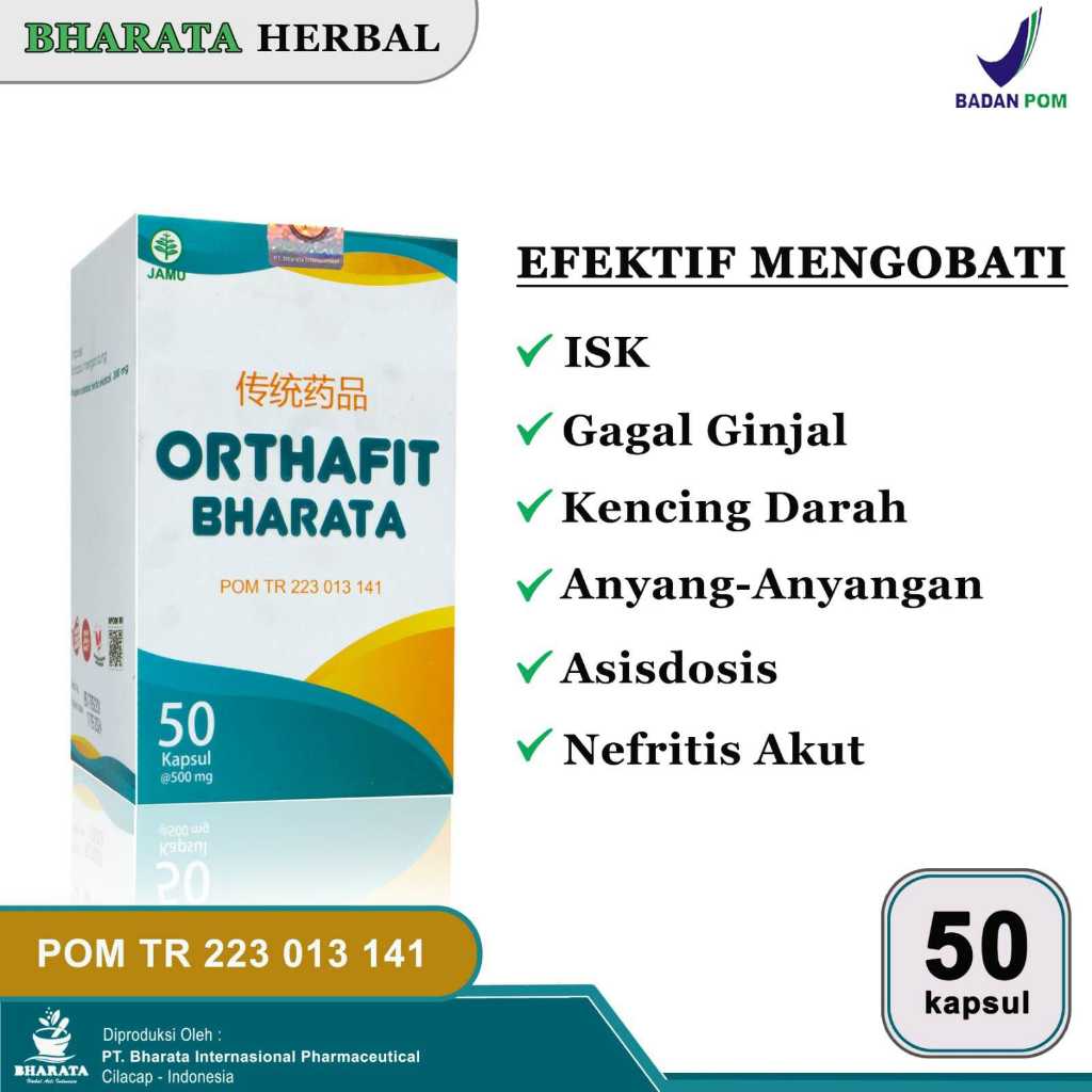 Orthafit Bharata - Obat Ginjal Ampuh - Obat Herbal Gagal Ginjal - Obat Infeksi Ginjal - Obat ISK