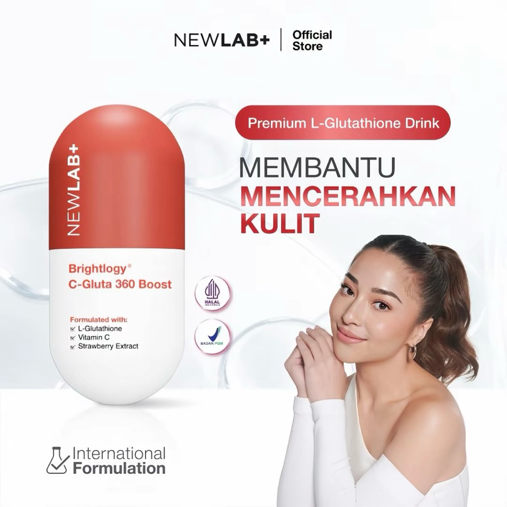 NEWLAB Brightlogy C- Gluta 360 Boost | Suplemen Glutathione I Minuman Glutathione BPOM | Glutathione
