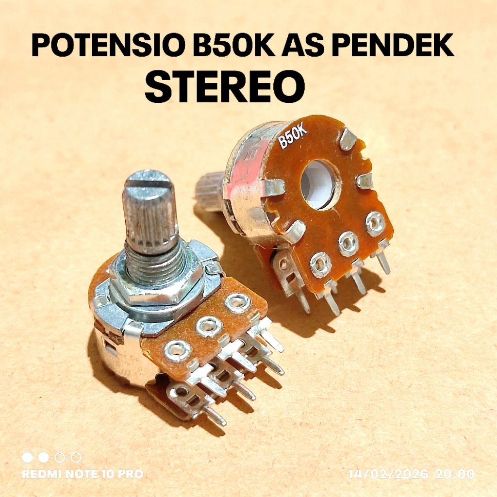 (ECERAN) POTENSIOMETER B50K 50K STEREO AS PENDEK EMPHUA