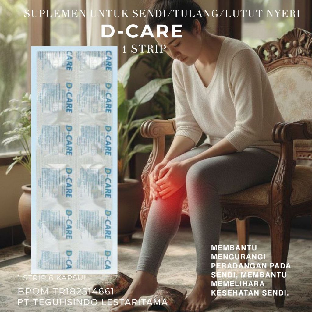 1 strip D-Care suplemen untuk sendi/lutut/tulang/nyeri