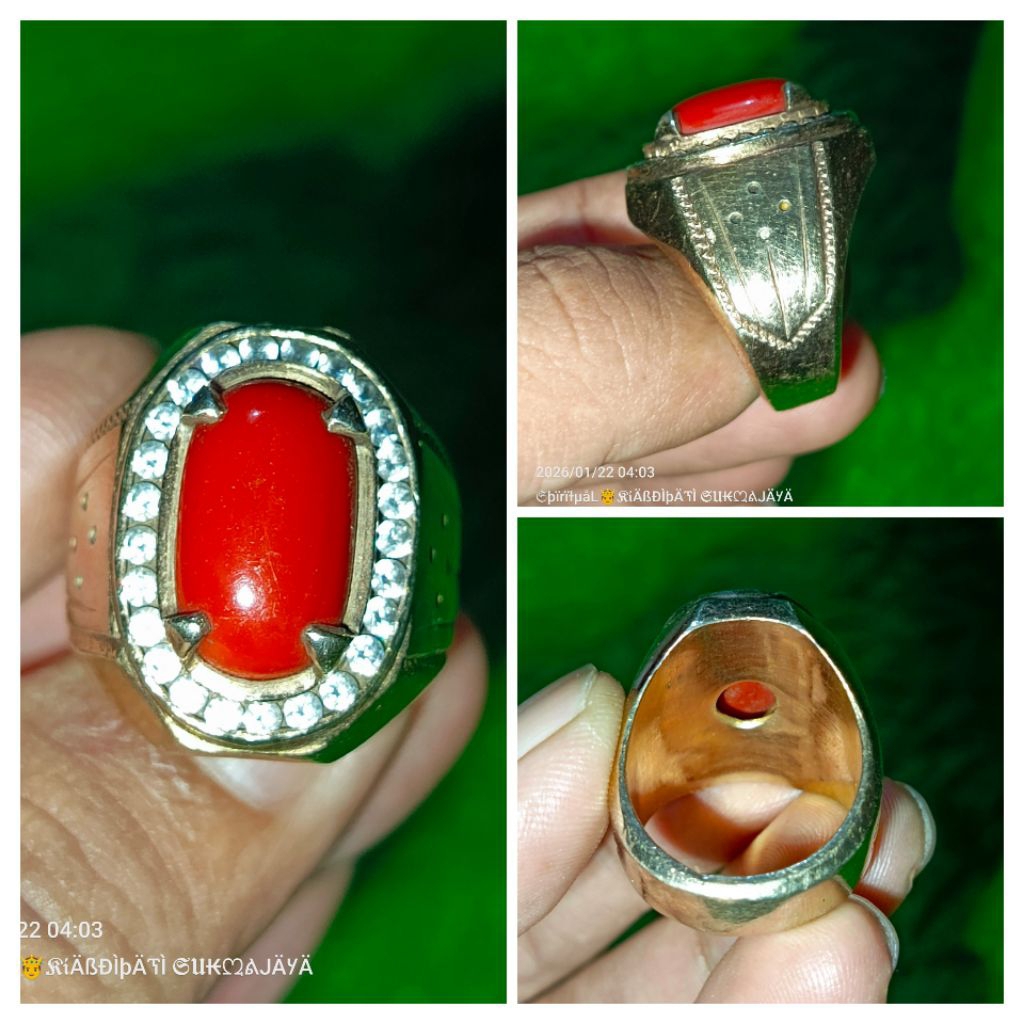 CINCIN PERAK TEBAL BATU MARZAN BOMBAY KUNO