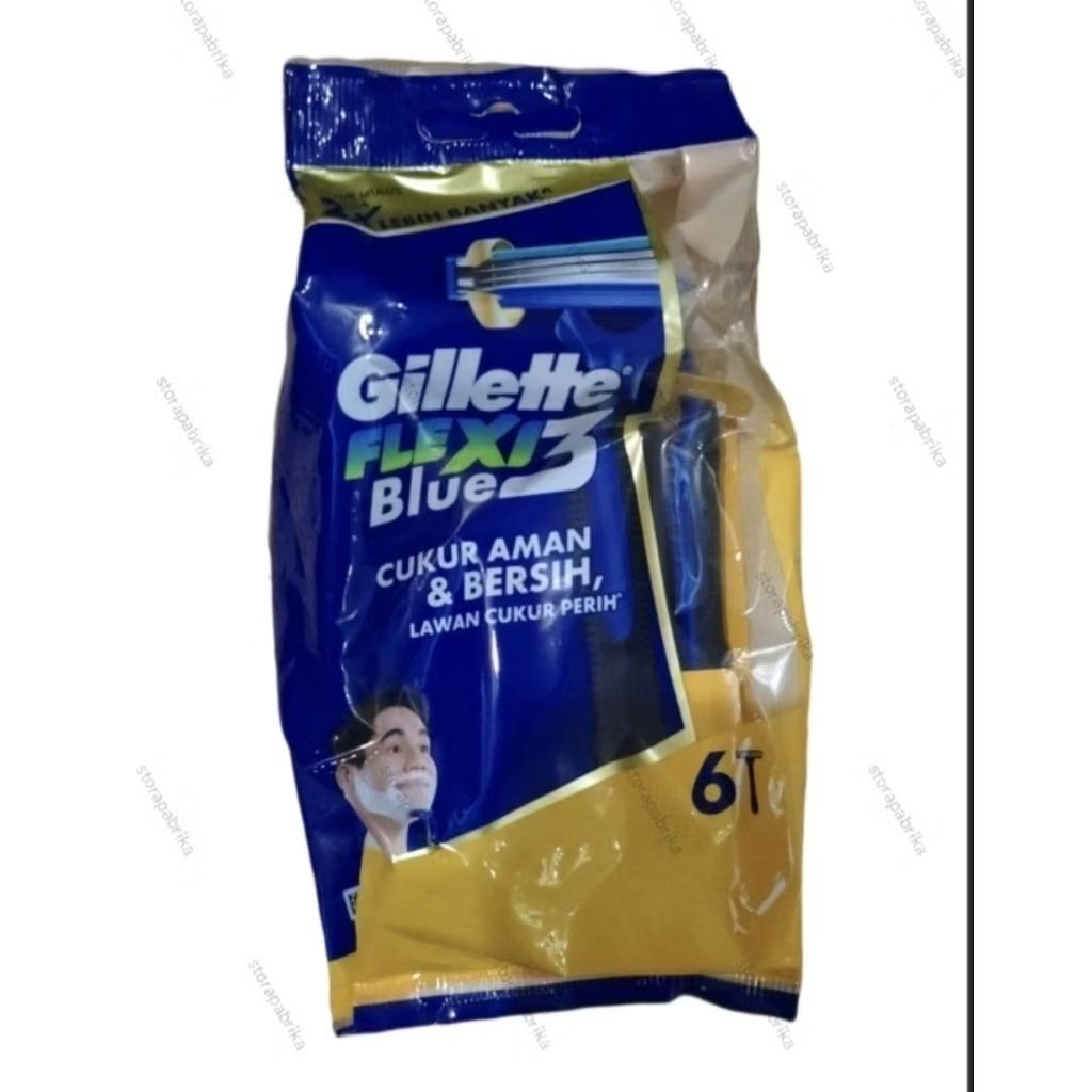 Gillette Blue 3 Flexi Razor 4 Gratis 2 isi 6 Pisau Cukur