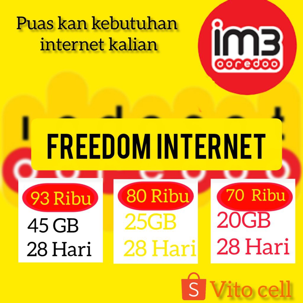 Paket Data IM3 Freedom Internet