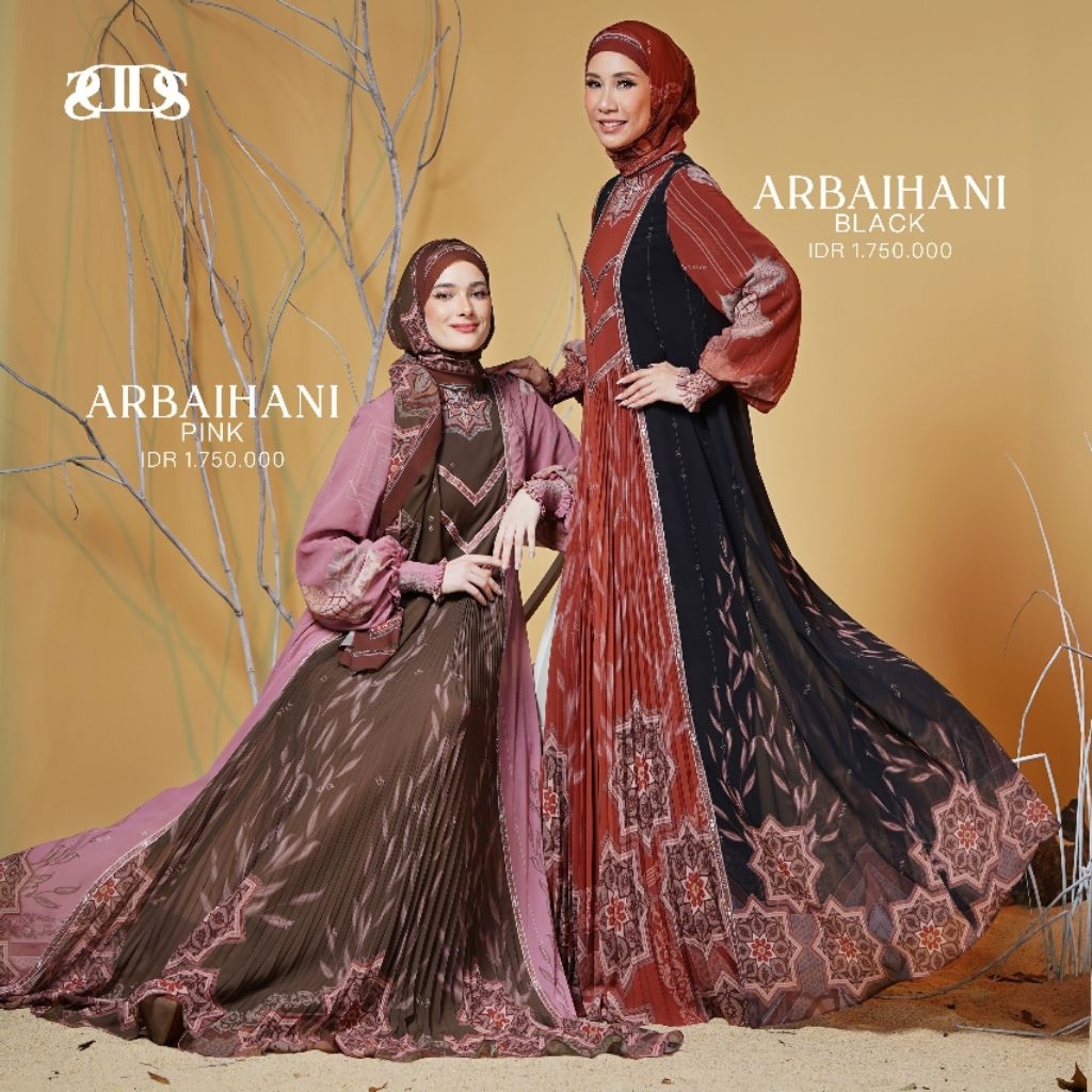 Lina Sukijo : Arbaihani Gamis Set Dress Scarf by Dines Sukijo