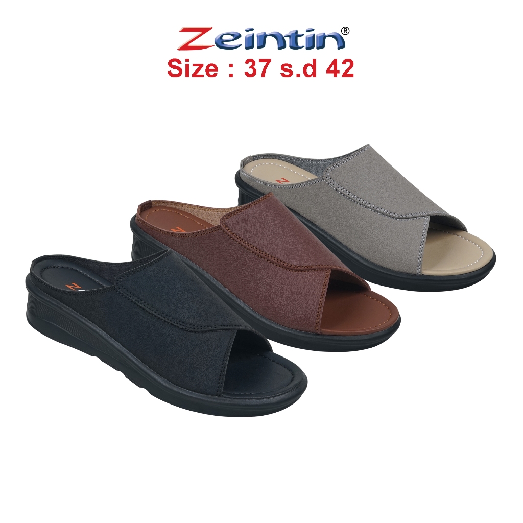 Zeintin - Sepatu Sandal Wanita Kulit Sintetis Sendal Wedges Tutong Bustong RD