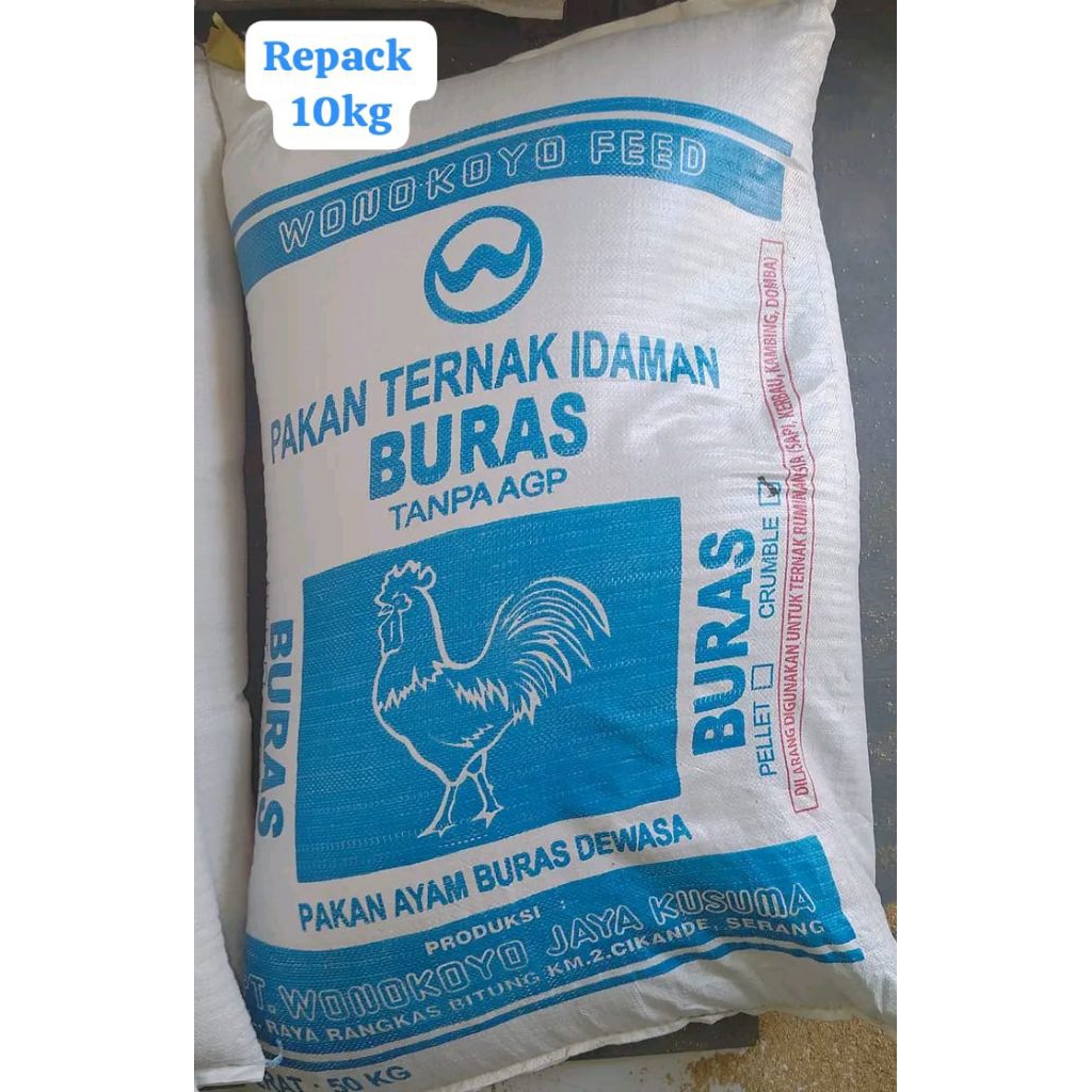pakan ayam buras wonokoyo repack 10 kg bentuk crumble