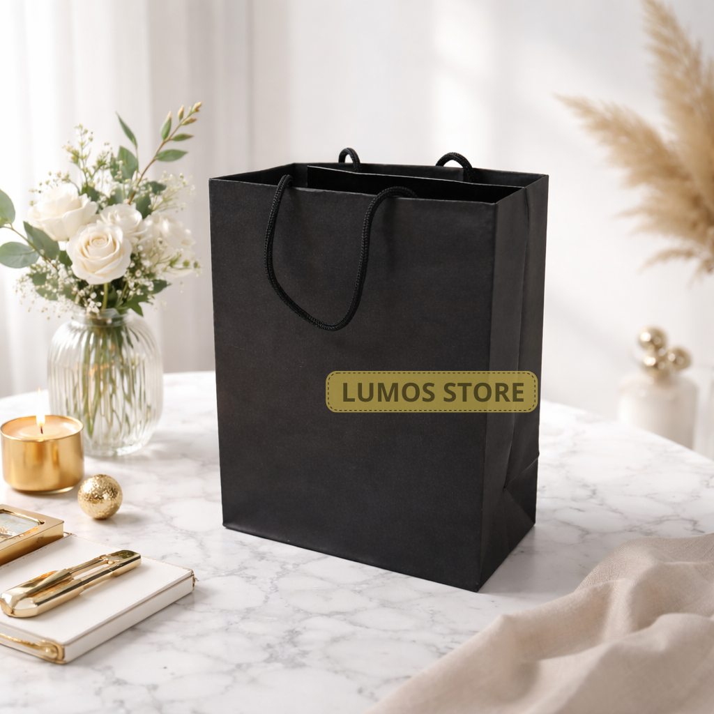 Paper Bag Kado Polos Hitam Small Tas Kado Hadiah Hampers